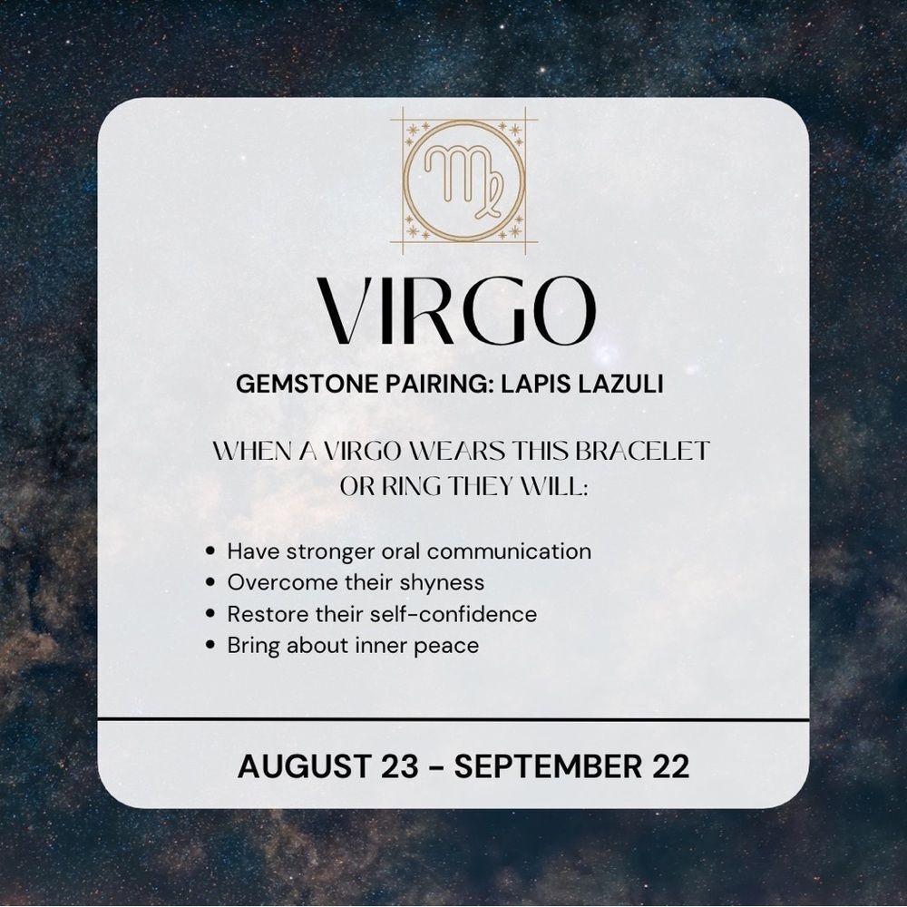 NWT Wool + Pepper Co. Virgo + Lapis Lazuli Ring - Zodiac x Gemstone Collection